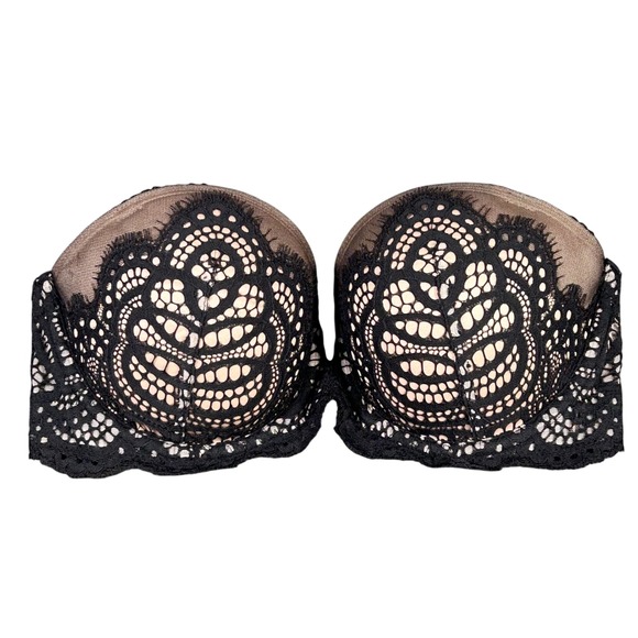 Victoria's Secret Other - Victorias Secret Dream Angels Black Lace Strapless Bra 32D Underwire